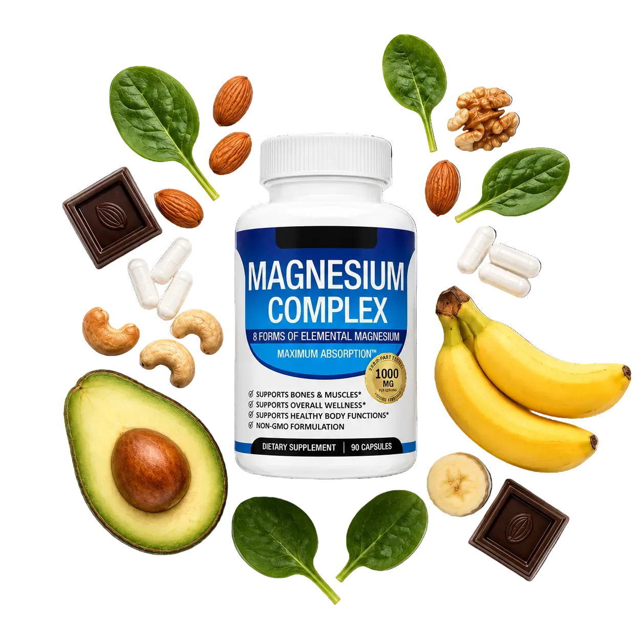 Carvyx Health™ Magnesium Complex with natural magnesium-rich ingredients for muscle recovery, relaxation, sleep support, and daily wellness.